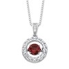 Garnet Ruby Necklace naturale 1/15 di ct TW CZ 14K due Tone Gold