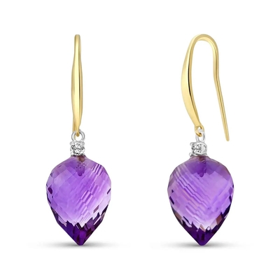 2,46 Ct. T.W. And 1/10 di Ct. Orecchini ametisti di T.W. CZ Leverback in Sterling Silver