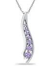 1/3 di ct. t.w. Collana ametista del pendente di viaggio 7-Stone in Sterling Silver