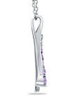 1/3 di ct. t.w. Collana ametista del pendente di viaggio 7-Stone in Sterling Silver