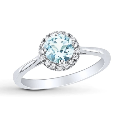 Diamanti Sterling Silver For Women di ct TW dell'anello 1/15 dell'acquamarina