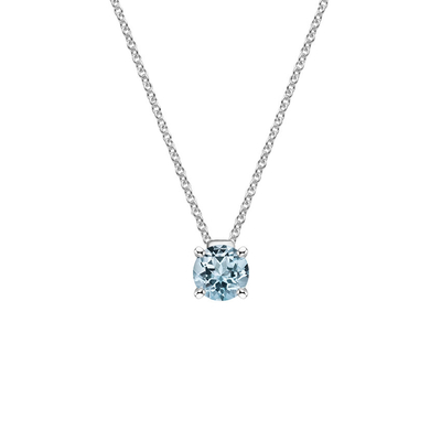 La pera della collana dell'oro bianco della CZ 14k dell'acquamarina modella i diamanti 10cttw di 6x9mm
