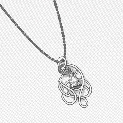 La pera della collana dell'oro bianco della CZ 14k dell'acquamarina modella i diamanti 10cttw di 6x9mm