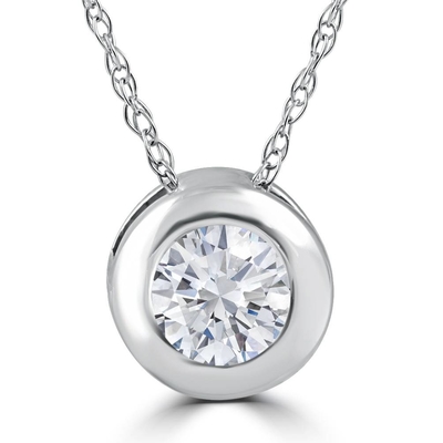 Collana imperiale del pendente di 1/6Ct TDW CZ 10k Rose Gold Round Diamond Halo