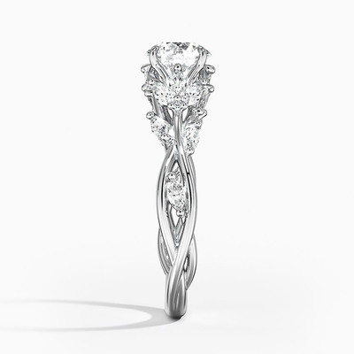 Sapphire Secret Garden CZ RingSet con lo zaffiro rotondo blu premio di 6mm