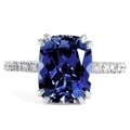 Il laboratorio ovale blu ha creato lo zaffiro e la Cinque-pietra Ring With Silver della CZ