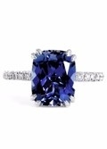 Il cuscino di Selena 4ct ha tagliato Sapphire Engagement Ring For Women blu