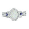opale in forma di cuore di 5.0mm e 1/8 di CT. Anello della struttura di T.W. CZ in Sterling Silver