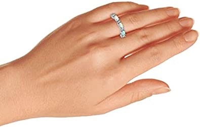 La CZ sottile accenta l'eternità che accatastabile di 1/2 il rosa blu ovale ha creato Opal Band Ring For Women