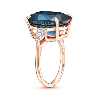Topazio blu di Londra della serata ed impegno Ring Jewelry Certificated del cocktail della CZ