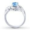 Anello di fidanzamento di pietra 925 Sterling Silver di Topaz And CZ tre blu svizzeri classici