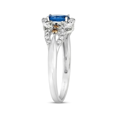 Taglio Sapphire Ring di Le Vian Oval 1/5 di oro bianco della vaniglia di Cttw CZ 14K