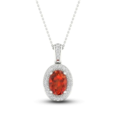 Il laboratorio citrino naturale ha creato l'oro bianco bianco 18&quot; di Sapphire Necklace 10K