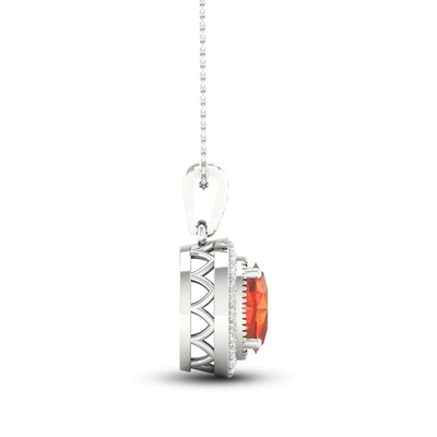 Il laboratorio citrino naturale ha creato l'oro bianco bianco 18&quot; di Sapphire Necklace 10K