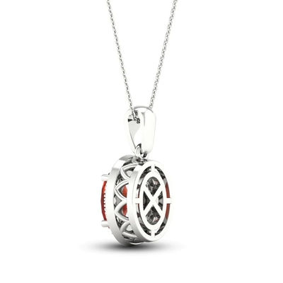 Il laboratorio citrino naturale ha creato l'oro bianco bianco 18&quot; di Sapphire Necklace 10K