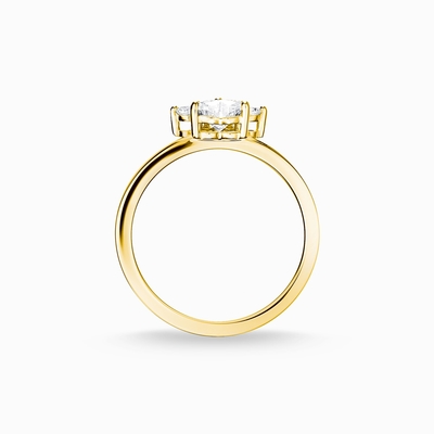 Bello anello di oro di Sytle Ring Paw Cat 9K del fiore