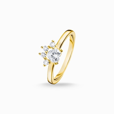 Bello anello di oro di Sytle Ring Paw Cat 9K del fiore