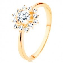 Willow Diamond Engagement Ring (1/8 di Ct. La TW.) Con oro 9K