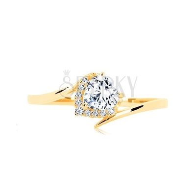 Willow Diamond Engagement Ring (1/8 di Ct. La TW.) Con oro 9K