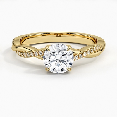 Willow Diamond Engagement Ring (1/8 di Ct. La TW.) Con oro 9K