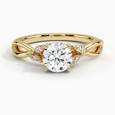 Willow Diamond Engagement Ring (1/8 di Ct. La TW.) Con oro 9K
