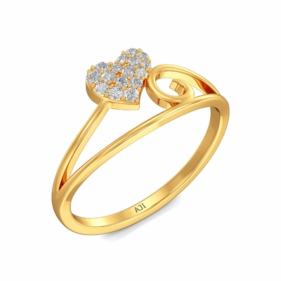 Willow Diamond Engagement Ring Luxe 1/4 di Ct. La TW. Con il cuore dell'oro 9K