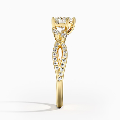 Willow Diamond Engagement Ring Luxe 1/4 di Ct. La TW. Con il cuore dell'oro 9K