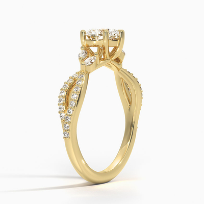Willow Diamond Engagement Ring Luxe 1/4 di Ct. La TW. Con il cuore dell'oro 9K