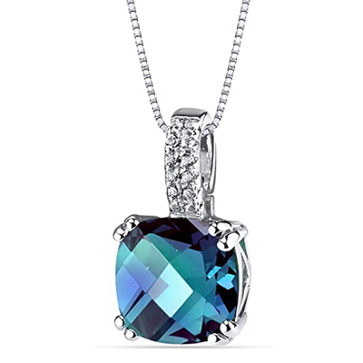 Il laboratorio della collana delle donne di Sterling Silver Jewelry Fashion CZ della vendita all'ingrosso 925 ha creato il pendente di pietra dell'alessandrite