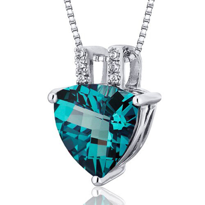 Il laboratorio della collana delle donne di Sterling Silver Jewelry Fashion CZ della vendita all'ingrosso 925 ha creato il pendente di pietra dell'alessandrite