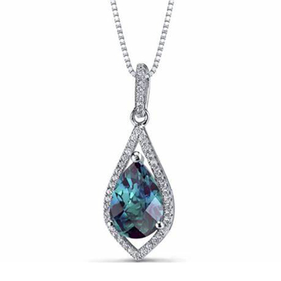 Il laboratorio della collana delle donne di Sterling Silver Jewelry Fashion CZ della vendita all'ingrosso 925 ha creato il pendente di pietra dell'alessandrite