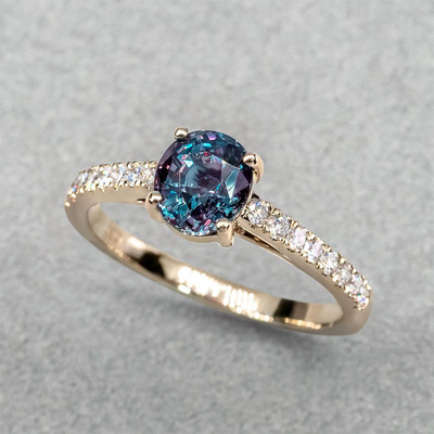 I gioielli di 925 Sterling Silver Synthetic Alexandrite Stone, laboratorio di 8MM hanno creato gli anelli dell'alessandrite