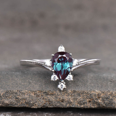 Gioielli di pietra dell'alessandrite sintetico, 925 anelli di Sterling Silver Lab Created Alexandrite