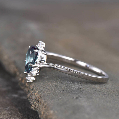 Gioielli di pietra dell'alessandrite sintetico, 925 anelli di Sterling Silver Lab Created Alexandrite
