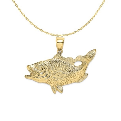 l'oro giallo 10K ha lucidato l'incanto inciso del pendente dei delfini con la collana leggera della catena della corda dell'oro giallo 14K