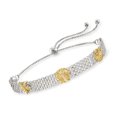 Vita Bolo Bracelet di Ross-Simons Three-Tone Sterling Silver Sea