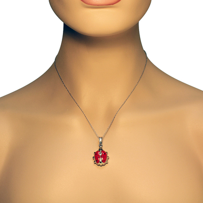 925 che Sterling Silver 3D smalta due delfini coppia la collana del pendente di incanto