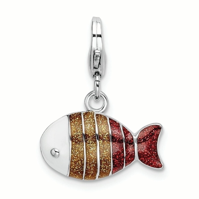 Gioielli fini di vita di mare del pendente della collana di incanto del pesce di 925 Sterling Silver Lobster Clasp Enameled per i regali delle donne per lei