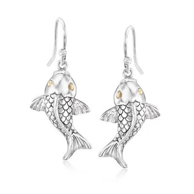 Il pesce di Larimar disossa gli orecchini unici delle gemme di goccia in Sterling Silver