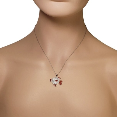 Oro giallo Sapphire Seahorse Pendant Necklace blu, gioielli di vita di mare di stile dell'oceano