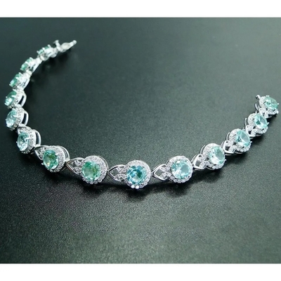 925 Sterling Silver Elegant Women Bracelet pavimentano la regolazione del braccialetto verde dello spinello