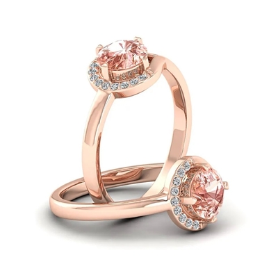 L'oro giallo S925 ha placcato l'alone rosa a forma di pera naturale CZ degli orecchini della tormalina