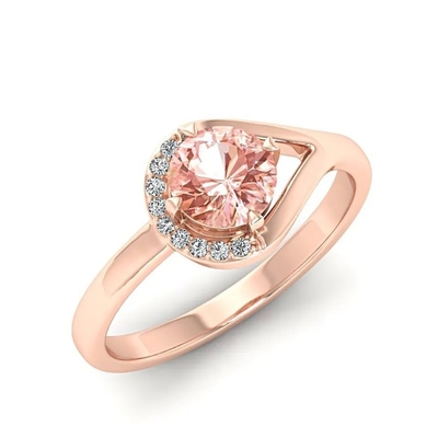 L'oro giallo S925 ha placcato l'alone rosa a forma di pera naturale CZ degli orecchini della tormalina