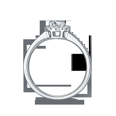 Anello d'argento delle donne del taglio 9k Moissanite 925 rotondi di pietra principali del modello