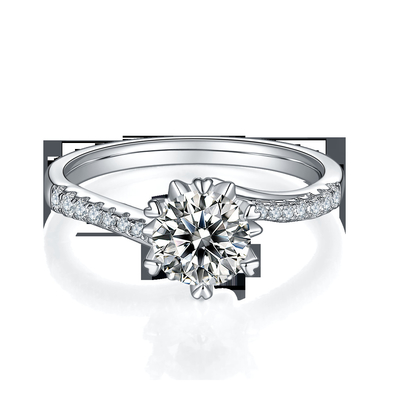 1.30CT donne bianche di impegno di Sapphire Platineve Diamonds Jewelry e di Moissanite suonano