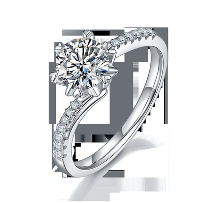 1.30CT donne bianche di impegno di Sapphire Platineve Diamonds Jewelry e di Moissanite suonano
