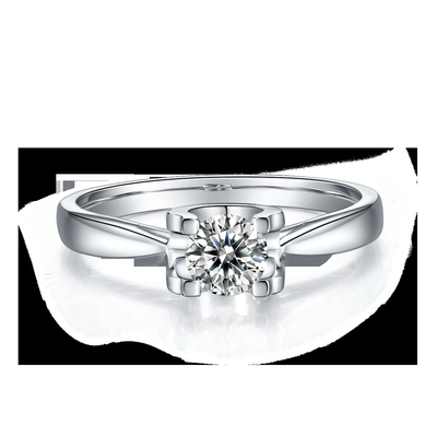 Gioielli minimalisti di nozze della CZ dell'anello d'argento bianco di Moissanite 9K del quadrato
