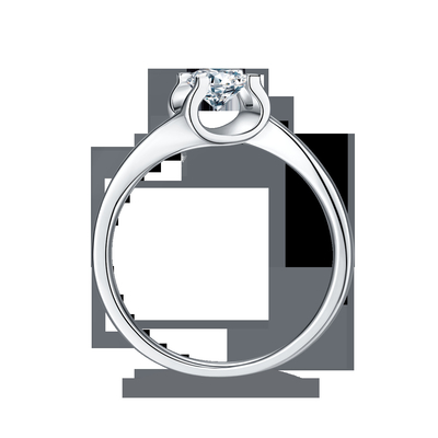 Gioielli minimalisti di nozze della CZ Moissanite 9K dell'anello d'argento bianco trapezoidale di RD 4MM