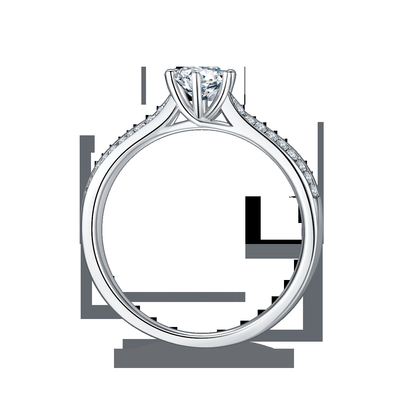 Il minimalista progetta i gioielli dell'oro 9K, Moissanite 925 Ring Set d'argento