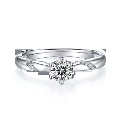 Impegno di Sterling Silver Custom Moissanite Ring di bianco 925